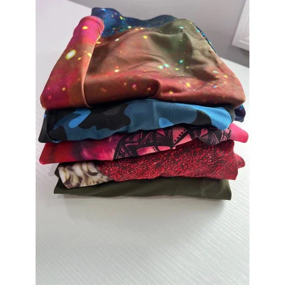 5pc Yoga Leggings Bundle Noli Onzie Emily Hsu Designs XS S Galaxy Buddha Camo - Picture 7 of 8